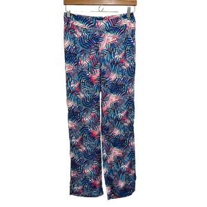 Hering Palm Print Resort Pants Womens‎ 27 Wide Leg Tropical Viscose Vacation